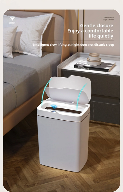 15L Smart Automatic Trash Can – Touchless Sensor Garbage Bin with Smart Bagging System for Bathroom & Home