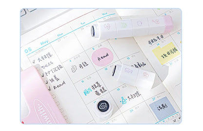 Jeu de tampons journal de listes de tâches mignonnes – Tampons encreurs détachables en forme de stylo pour agenda, carnet, scrapbooking, carnets de voyage et artisanat décoratif