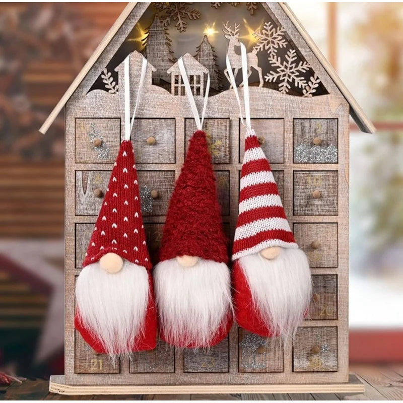 3PCS Swedish Handmade Plush Gnome Christmas Ornaments – Cute Hanging Decorations for Xmas Tree, Home, Holiday Party & Festive Decor