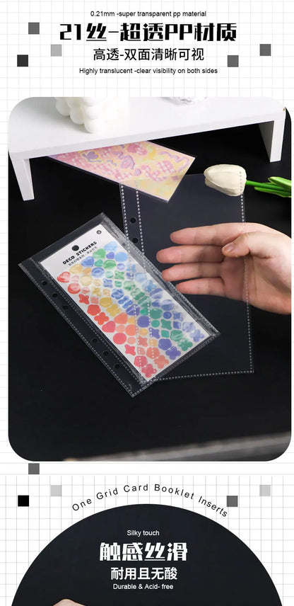 A6 Transparent File Holder Notebook – 6 Hole PVC Loose Leaf Binder Document Storage Pouch