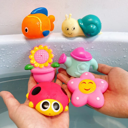 Baby Bath Toys Soft Rubber Floating Car, Boat & Plane Water Squeeze Toys for Toddlers