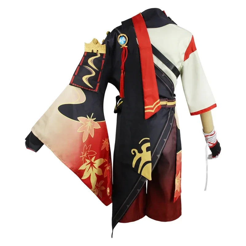 Samurai Cosplay Costume with Wig & Red Glasses – Halloween Party Outfit