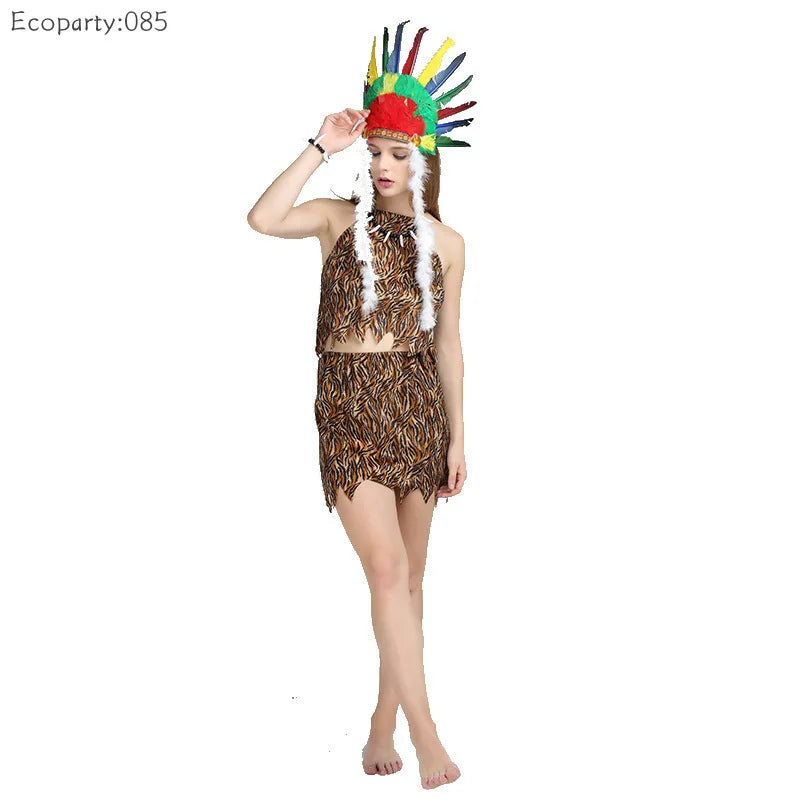 Cosplay Hunter Costume | Unisex Tribal-Inspired Wilderness Outfit for Halloween, Stage Performance & Party Roleplay