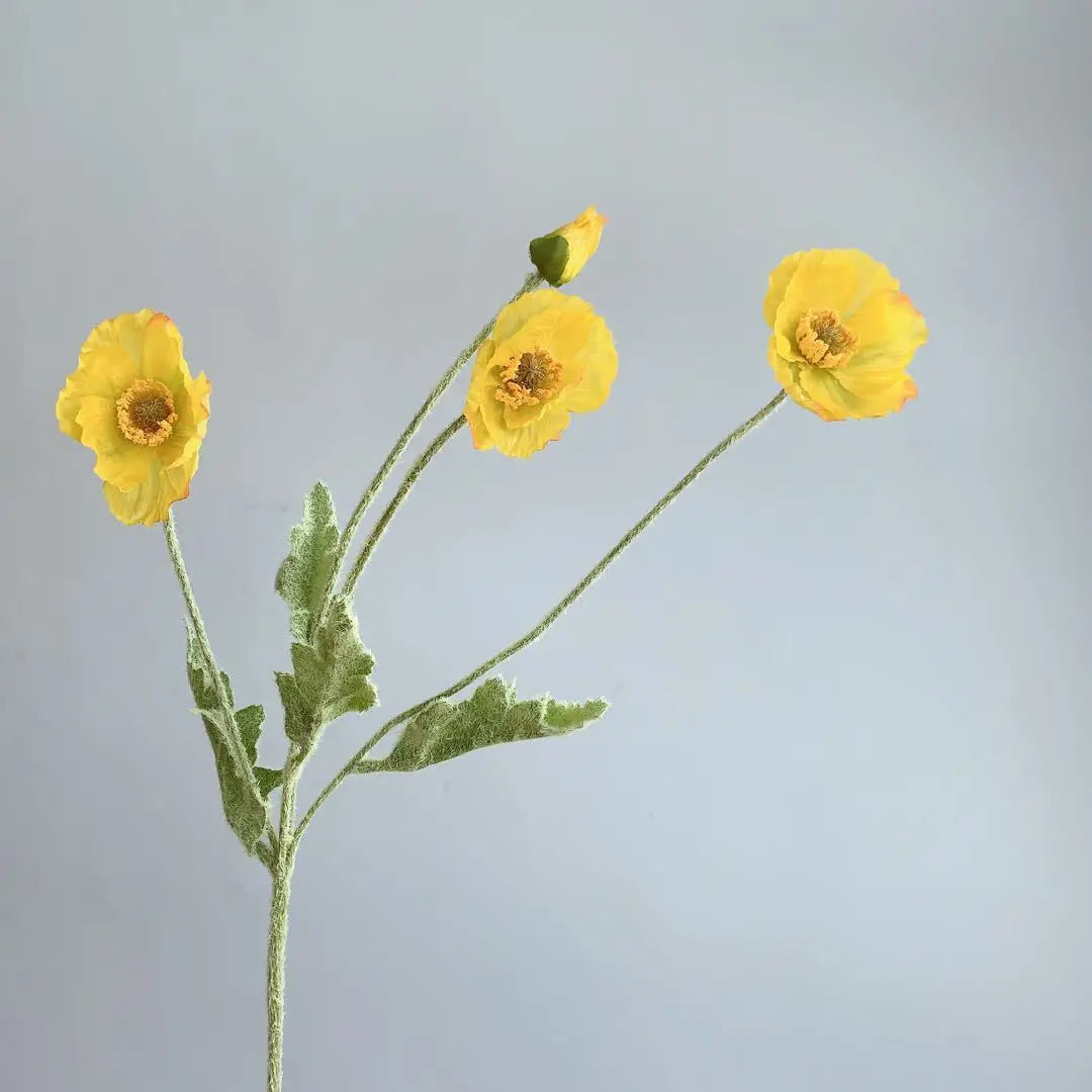 4 Heads Artificial Poppy Bouquet – Realistic Faux Flowers for Home Décor, Garden, Wedding Decoration, Party Arrangements & DIY Floral Projects