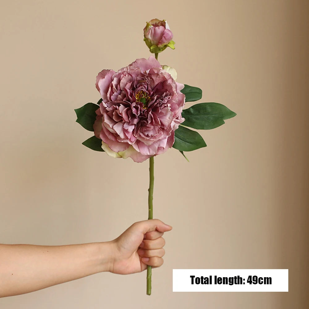 Grande Pivoine Artificielle en Soie – Bouquet de Fausses Pivoines de Haute Qualité avec Tige, Fleur Artificielle Style Européen pour Décoration de Mariage, Décoration Intérieure et Arrangements Floraux DIY