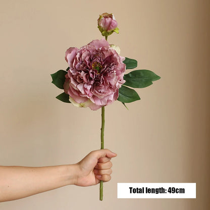 Grande Pivoine Artificielle en Soie – Bouquet de Fausses Pivoines de Haute Qualité avec Tige, Fleur Artificielle Style Européen pour Décoration de Mariage, Décoration Intérieure et Arrangements Floraux DIY
