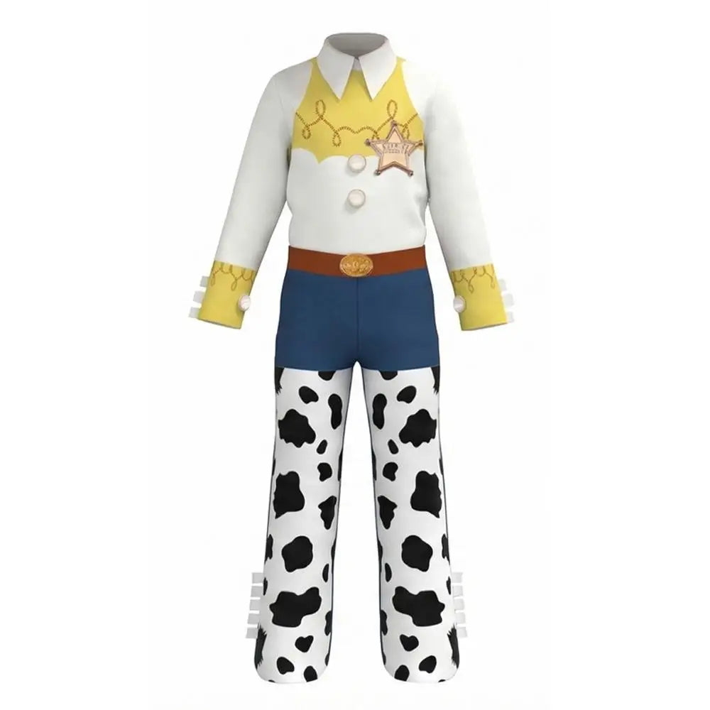 Western Cartoon Cosplay Costume Set – Top, Pants, Hat & Cape