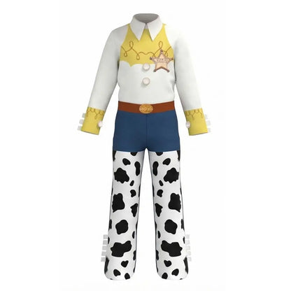 Western Cartoon Cosplay Costume Set – Top, Pants, Hat & Cape