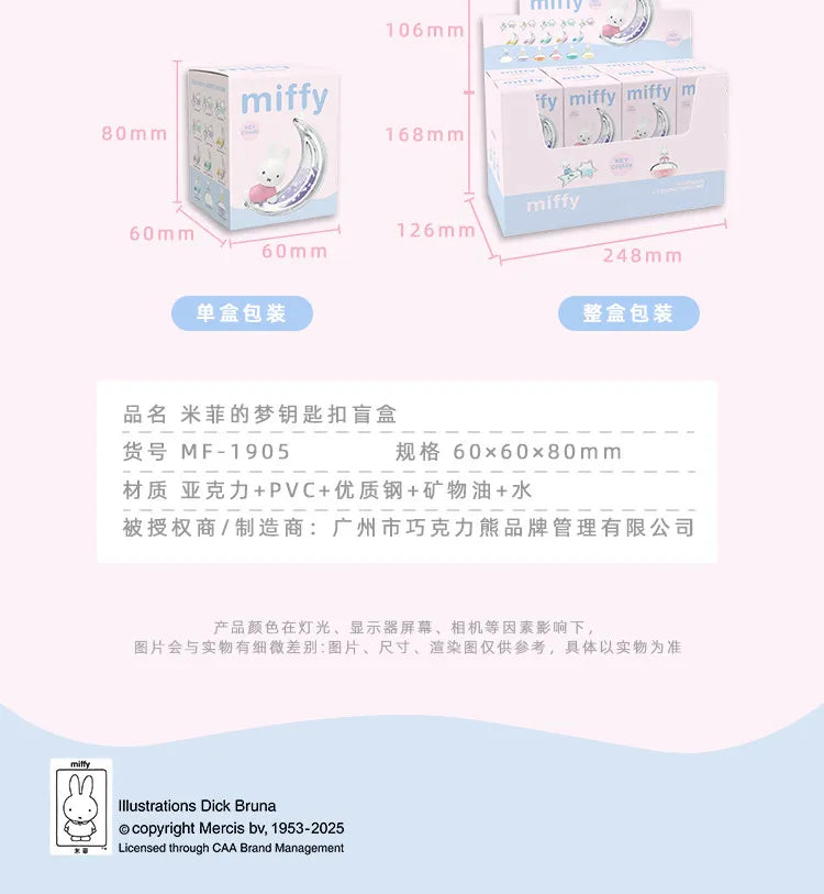 Porte-clés mystère Miffy – Joli pendentif en acrylique motif dessin animé pour sacs, sacs à dos, accessoires et décorations à collectionner