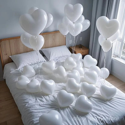 12-Inch Heart Balloons – Love Helium Balloons for Weddings, Birthdays, Valentine's & Party Decor