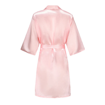 Bata de satén "Team Bride" – Kimono de pijama para fiesta de bodas con estampado de letras blancas | Regalo de despedida de soltera para mujer
