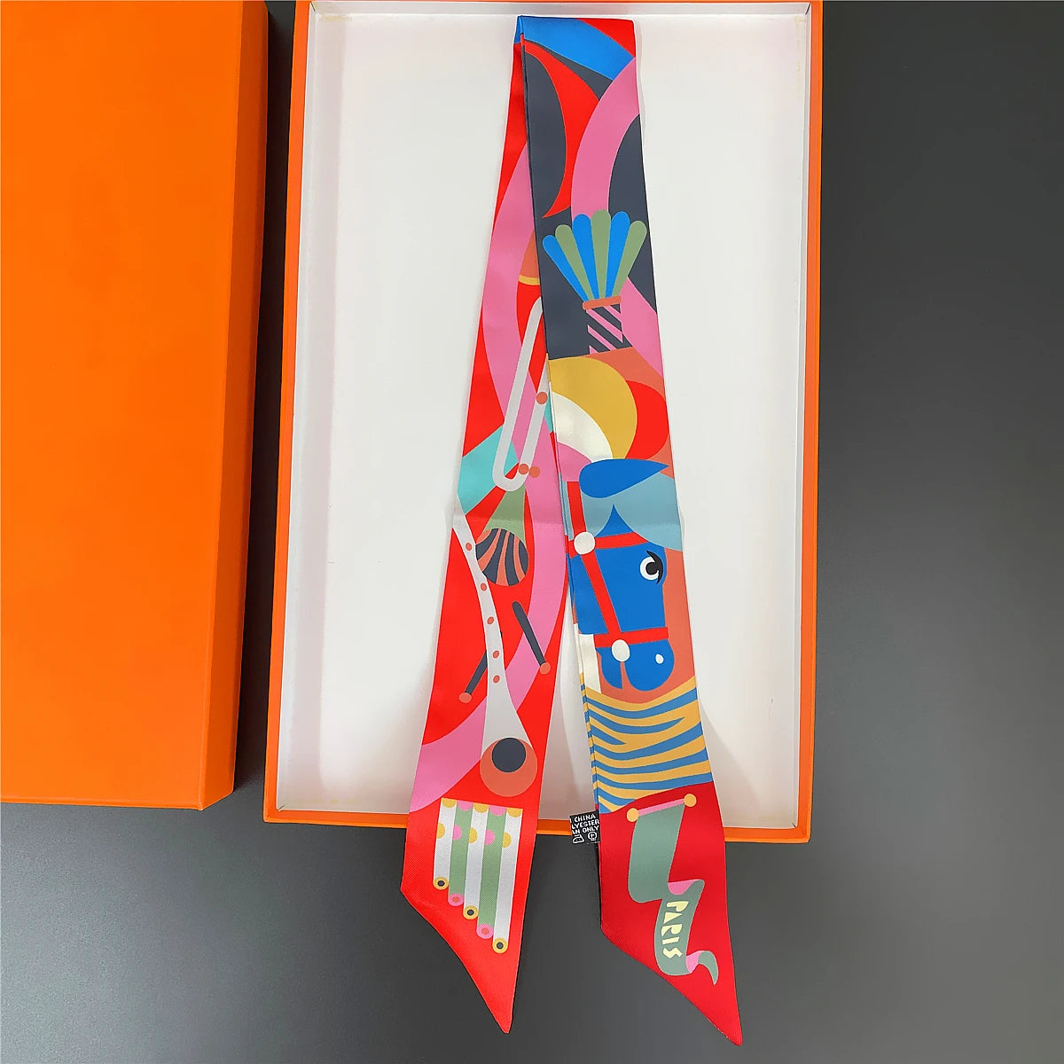 Pañuelo estrecho de sarga de seda 100 % de lujo para mujer, diseño de marca, pañuelo para bolso, pañuelo para el cuello, diadema para el pelo