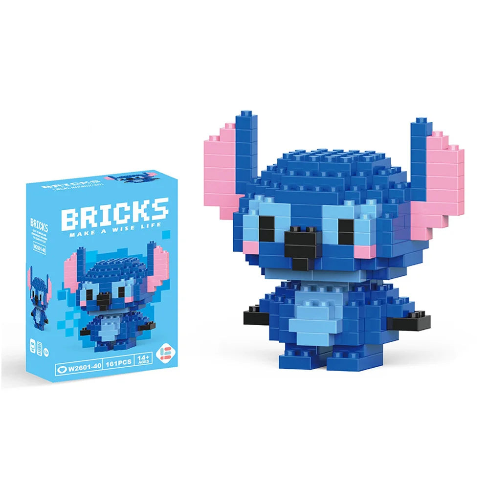 Disney Stitch & LinaBell Building Blocks Set – Cartoon Character Figures, DIY Assembly Bricks & Creative Construction Toy Gift for Kids