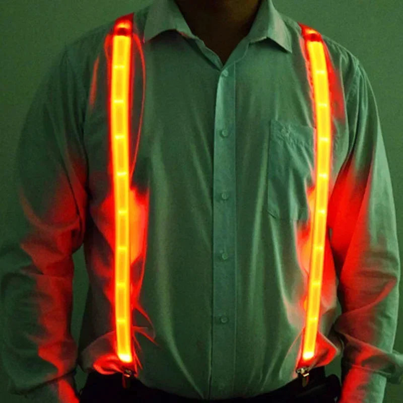 Pajarita y Tirantes LED Luminosos – Accesorios Brillantes para Fiestas, Bodas, Festivales y Cumpleaños