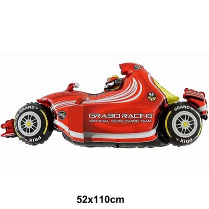 Racing Car Birthday Party Decorations – Race Car, Tire Wheel, Traffic Cone & Checkered Balloons for Kids' Racing-Themed Parties