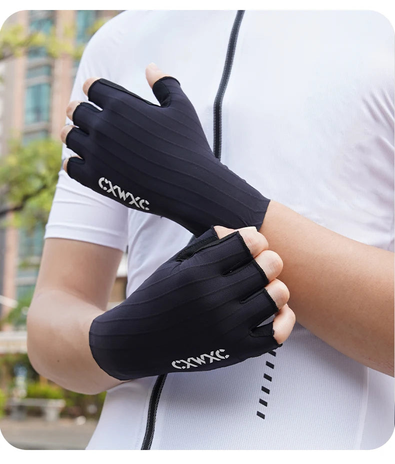 Guantes de Ciclismo sin Dedos CXWXC – Transpirables y Antideslizantes para Hombre y Mujer con Soporte Extendido de Muñeca para Fitness, Entrenamiento y Deportes al Aire Libre