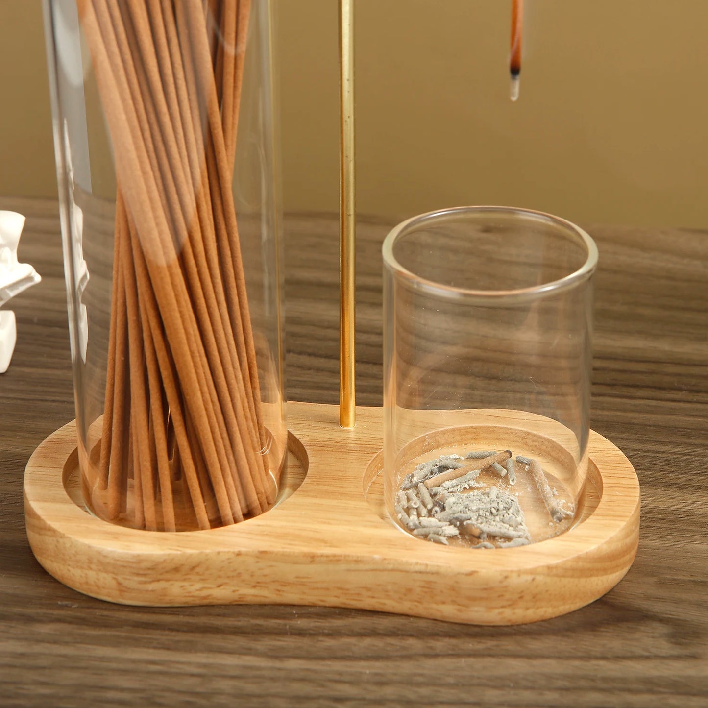 2-in-1 Incense Holder – Stick Incense Burner with Removable Glass Ash Catcher & Incense Stick Organizer for Home Decor