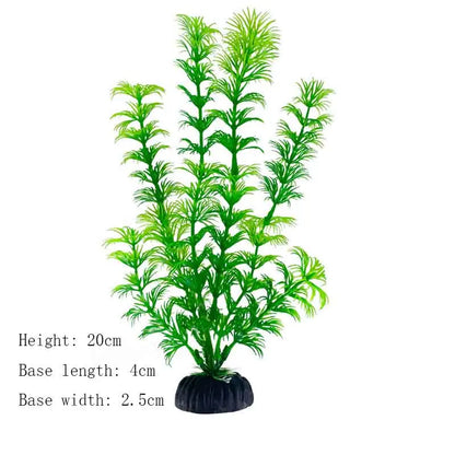 Artificial Underwater Aquarium Plants – Plastic Aquatic Fake Shrubs & Green Water Grass for Fish Tank Landscaping, Realistic Simulated Decor