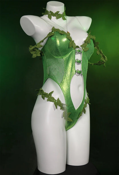 Anime Fairy Elf Cosplay Costume – Women’s Sleeveless Bodysuit Set with Socks & Necklace (Halloween/Carnival Party Roleplay Outfit)