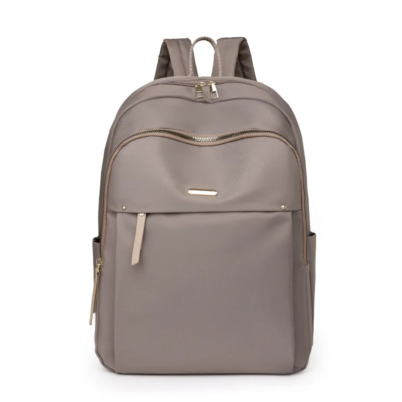 Women's Waterproof Nylon Backpack – Lightweight Multi-Pocket School & Travel Daypack with Zipper, Elegant Casual Leisure Backpack