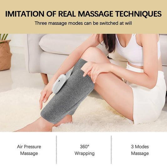 Wireless 360° Air Pressure Calf Massager – Electric 3-Mode Airbag Compression Leg & Foot Massage Device for Muscle Relaxation
