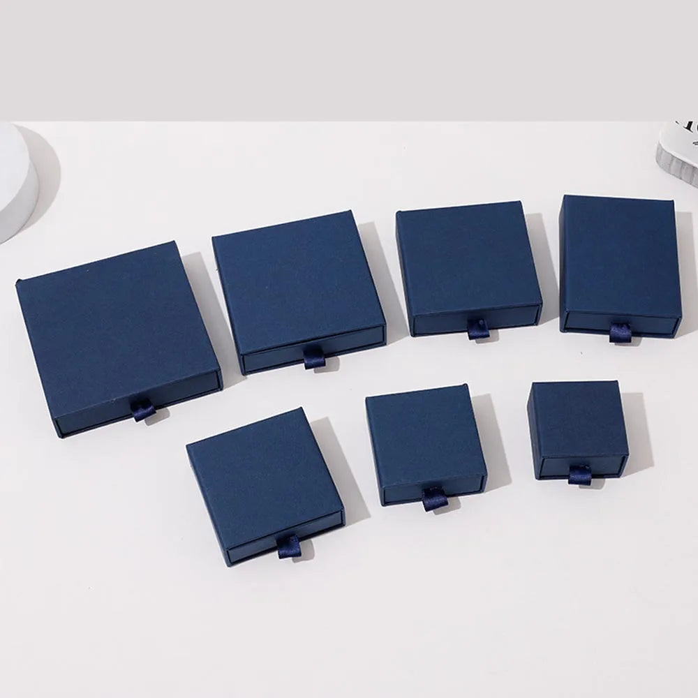 10 Cajas de regalo de joyería de papel para anillos, pendientes, collares, pulseras y empaques de recuerdos de boda
