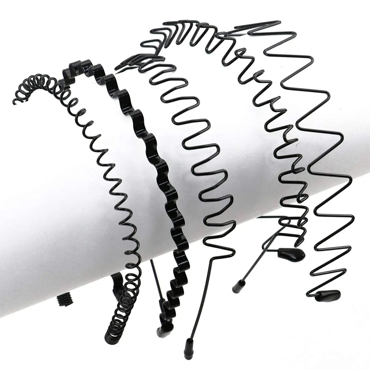 Diadema unisex de metal negro – Aro de pelo ondulado elástico antideslizante para hombres y mujeres | Accesorios para el cabello sencillos y a la moda