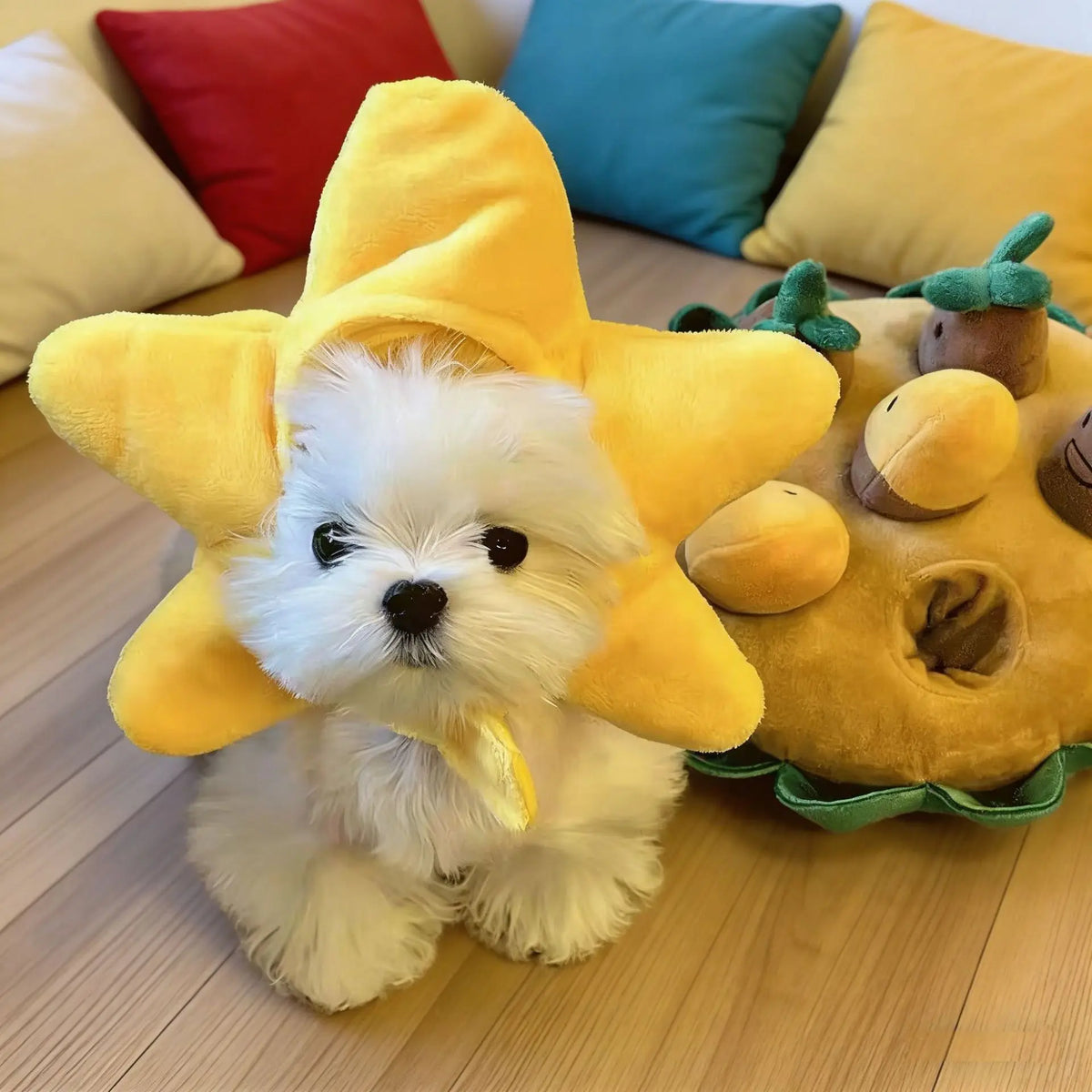 Funny Bear Cat Hat – Plush Winter Pet Head Cover for Cats & Small Dogs, Cute Warm Cosplay Costume & Dress-Up Headwear