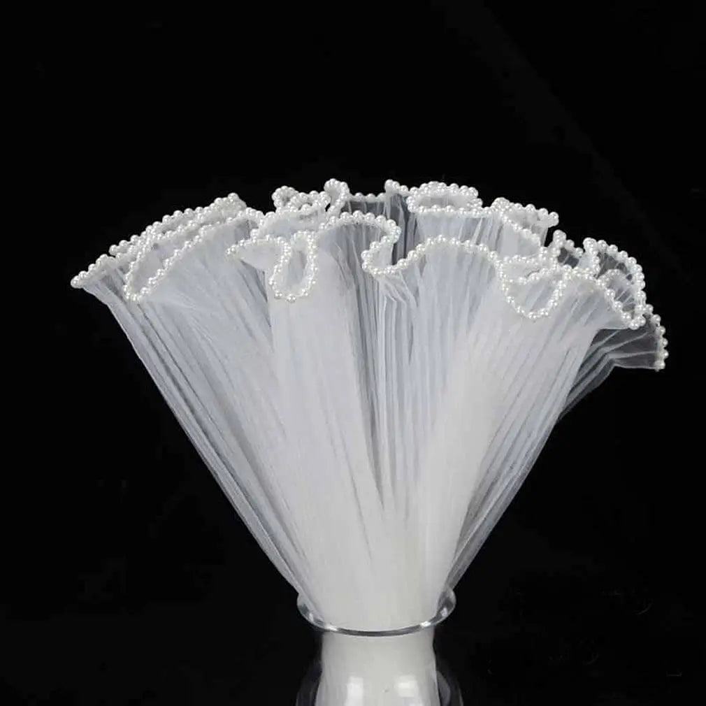 Pearl Edge Mesh Flower Wrapping Paper for Bouquets, Floral Arrangements, Weddings & Valentine's Day