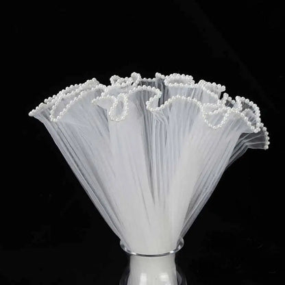Pearl Edge Mesh Flower Wrapping Paper for Bouquets, Floral Arrangements, Weddings & Valentine's Day