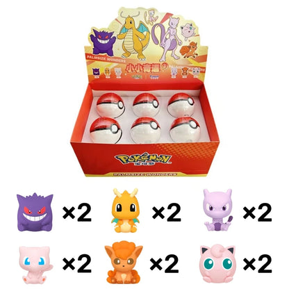 Pokémon Anime Poké Ball Action Figures – Mini Dolls (Dragonite, Sylveon, Gengar, Vulpix) Genuine Original Model Ornament Toy Gift