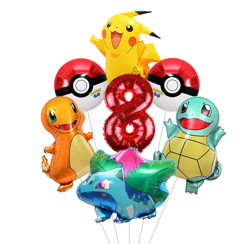 Cartoon Pikachu Shaped Foil Balloons – Aluminum Film Balloons for Indoor & Outdoor Party Decorations
