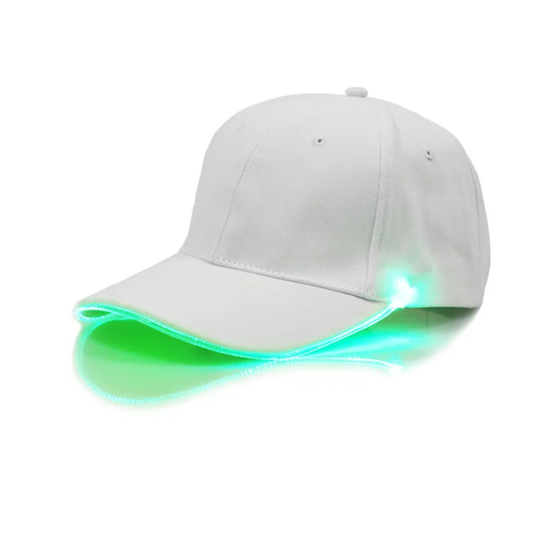Fiber Optic LED Baseball Cap – 7-Color Luminous Light-Up Hat with USB Rechargeable Design for Parties, Performances & EDC