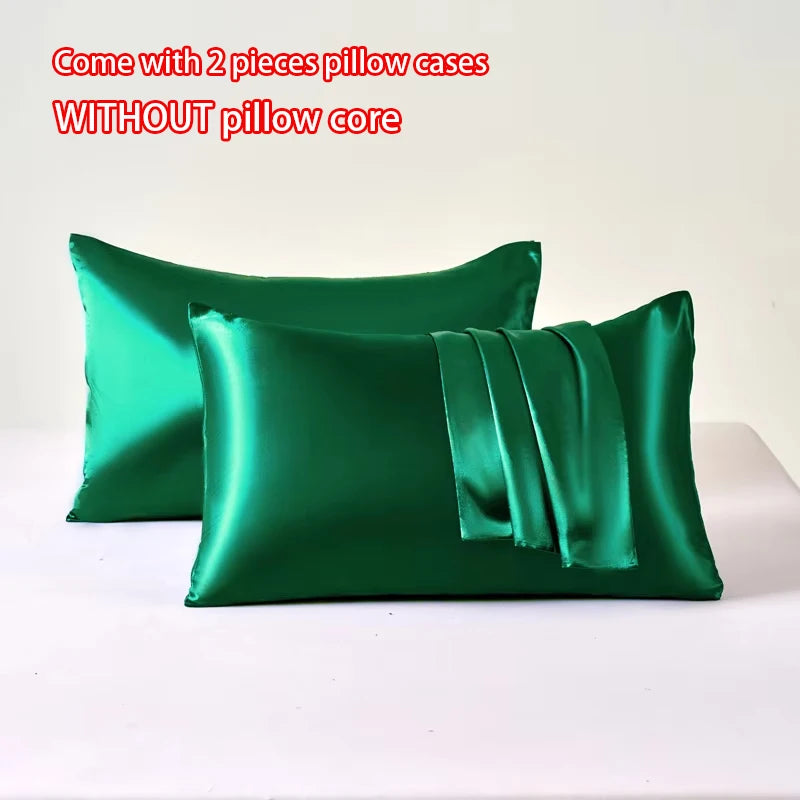 Satin Pillowcase Set of 2 – Soft Cooling Pillow Covers for Hair & Skin