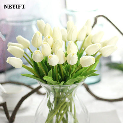 3/5/10/20pcs Real Touch Artificial Tulip Flowers – Realistic Faux Tulip Bouquet for Wedding Decor, Home Decoration, Floral Arrangements & DIY Projects