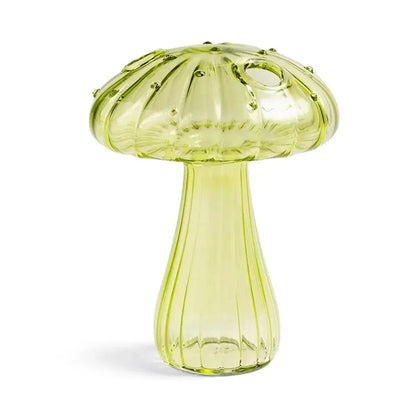 Florero de vidrio con forma de hongo – Maceta hidropónica transparente y jarrón decorativo de escritorio