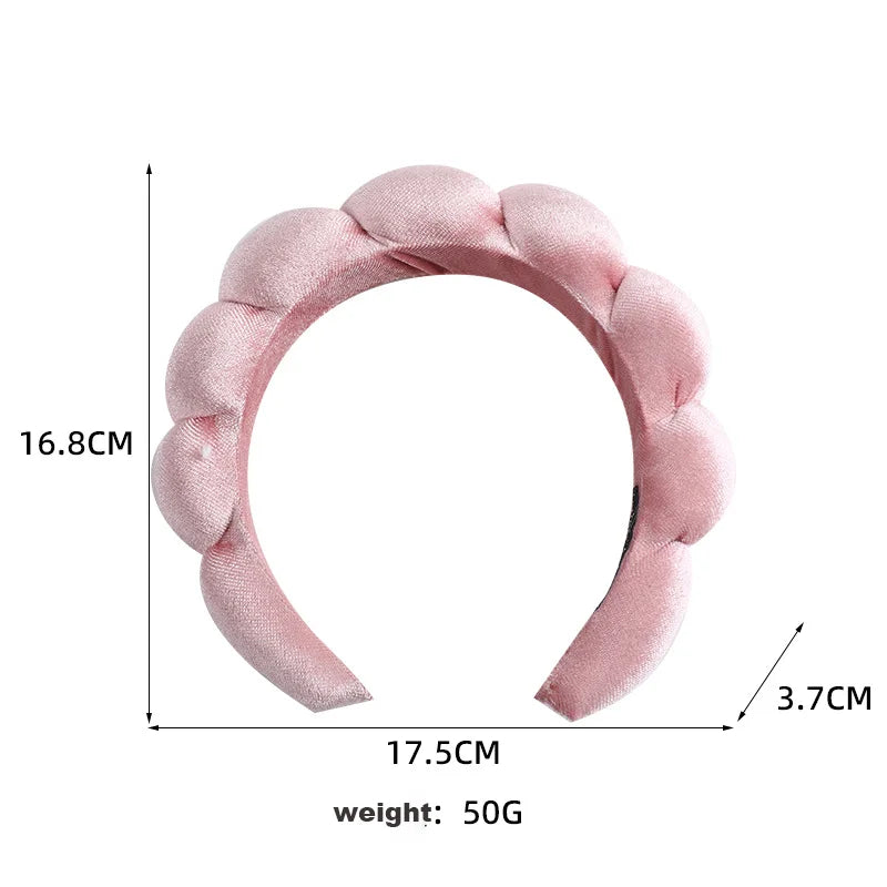 Diadema Retro Acolchada de Terciopelo – Diadema de Esponja Acolchada para Mujeres y Niñas | Accesorio de Moda para Maquillaje y Peinado