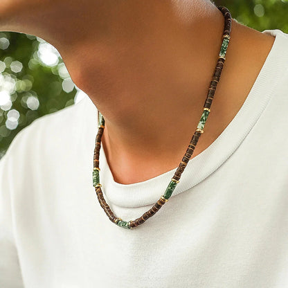 Bohemian Leather Bracelet for Men – Hand-Woven Wooden Bead Charm Bracelet | Vintage Fashion Jewelry Gift for Him