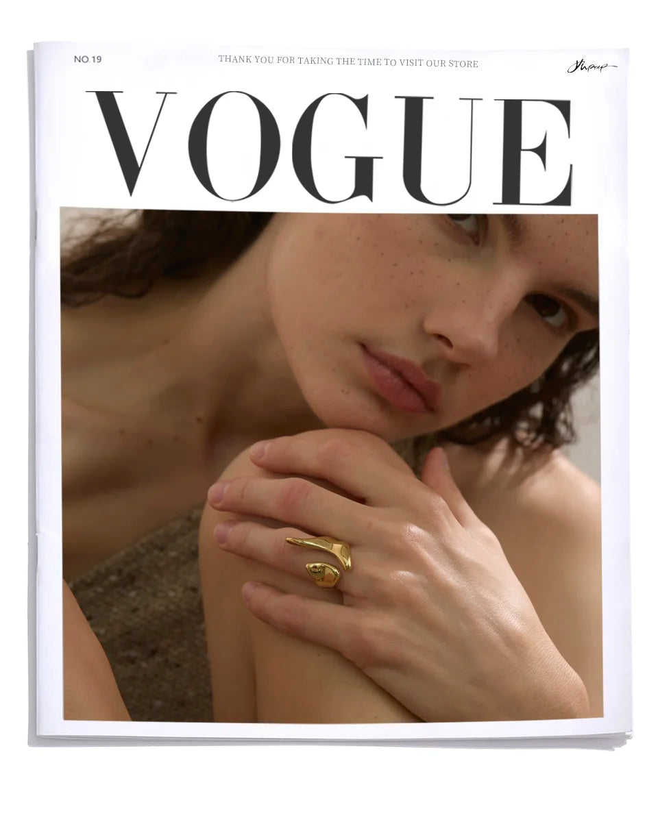 Anillo de Acero Inoxidable Ajustable Geométrico – Anillo de Moda Minimalista con Baño de Oro PVD para Mujer