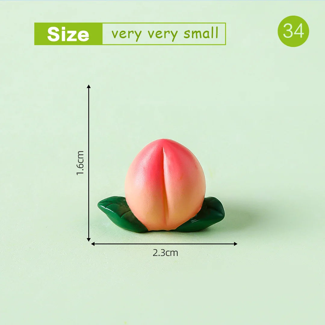 Lot de 10 mini figurines de fruits – Miniatures de fruit du dragon, noix de coco, melon d'eau, orange, pomme, banane et ananas pour la décoration de jardin miniature, les scènes de maison de poupée, les pots de plantes et les loisirs créatifs