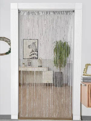 Cortina decorativa de hilos – Separador de ambientes con borlas para puertas, ventanas y decoración del hogar