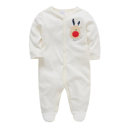Spring Baby Boy Cotton Romper – Blue Bear Print Knit Jumpsuit & Newborn Overalls Pajamas, Soft Casual Outfit for Infants & Toddlers