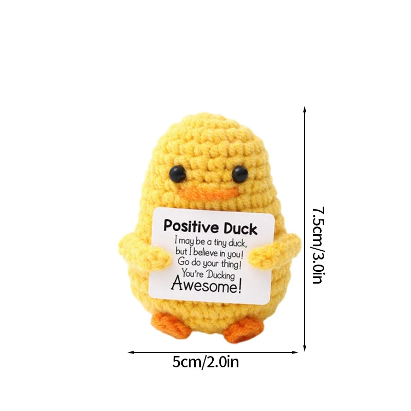 Poupée Pomme de Terre Énergétique Positive au Crochet – Figurine Mignonne en Tricot à Serrer, Artisanat Animalier Kawaii Fait Main au Crochet & Cadeau de Noël