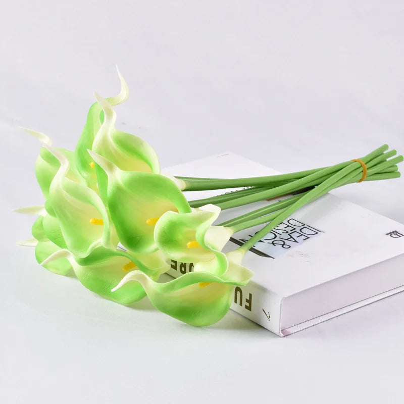 5/10/15/20pcs Real Touch Calla Lily Artificial Flowers – Realistic Faux Calla Lily Bouquet for Wedding Bridal Arrangements, Home Décor & Floral Decoration