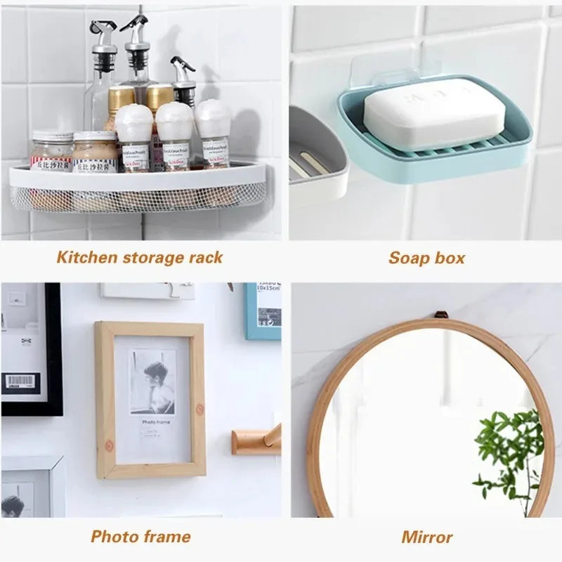 40-Piece Clear Self-Adhesive Wall Hooks – Transparent Traceless Hooks for Kitchen, Bathroom & Home Organization
