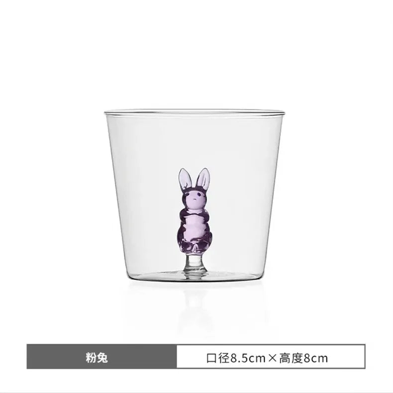 3D Animal Glass Coffee Mug – Heat-Resistant Figurine Drinking Cup with Cute Squirrel & Cactus Design, Novelty Christmas Gift for Women