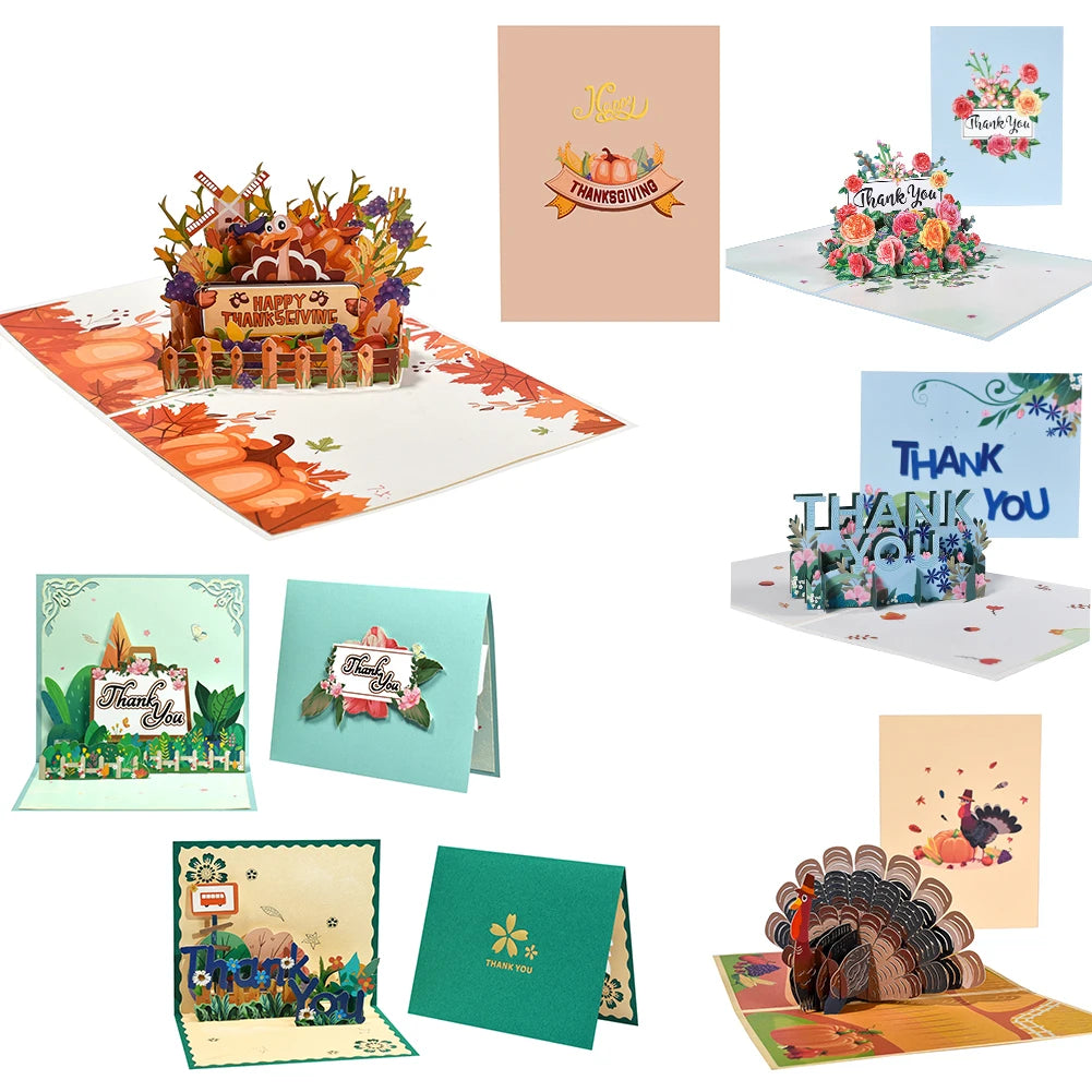 3D Pop-Up Thanksgiving Greeting Card – Thank You Card for Family, Friends, Appreciation & Holiday Wishes