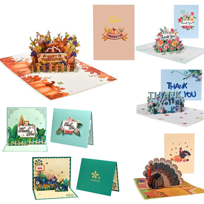 3D Pop-Up Thanksgiving Greeting Card – Thank You Card for Family, Friends, Appreciation & Holiday Wishes
