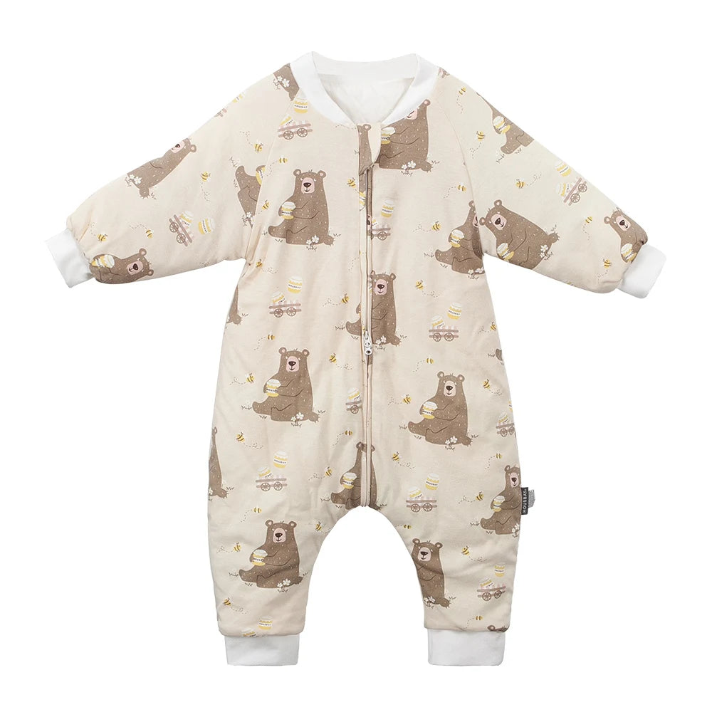 Baby Winter Sleeping Bag 1-4 Years – Warm Toddler Sleep Sack with Feet, Cute Girls' Growth Blanket & Cozy Sleepwear