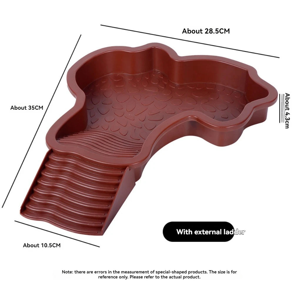 Reptile Bathing Pool & Feeding Dish – Water Bowl with Ramp for Snakes, Turtles, Bearded Dragons & Lizards, Terrarium Habitat Accessory